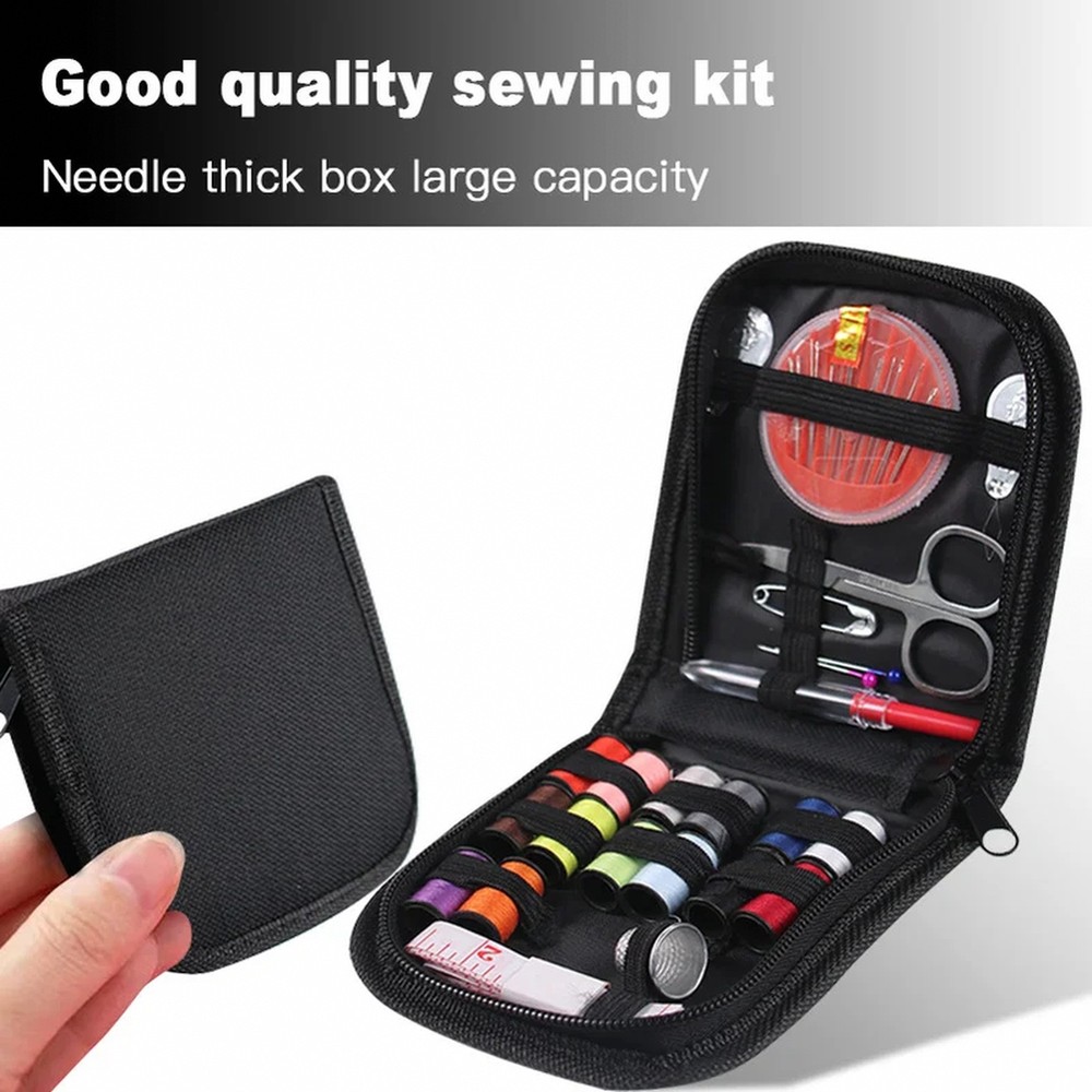 DIY Handmade Sewing Set 14 Thread Black Compact Storage Box