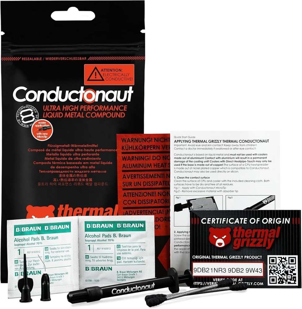 Conductonaut 1 Gram High Performance Liquid Metal Compound Thermal Paste