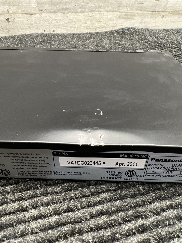Used Panasonic DMP-BD75 Blu-ray Player - No Remote - Tested
