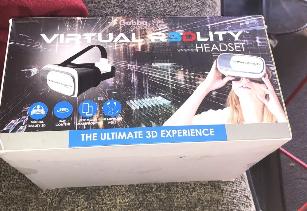 GABBA GOODS VIRTUAL R3DLITY HEADSET, 3D VIRTUAL REALITY, NEW OPENED BOX