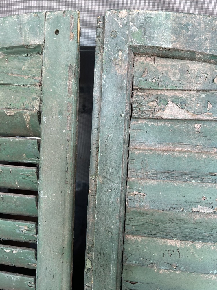 Vintage Wood Arched Window Shutters