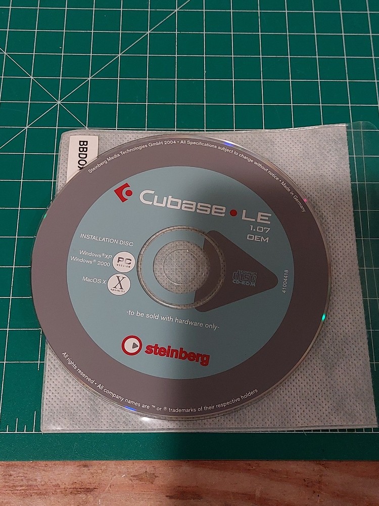 Steinberg Cubase Le 1.07 OEM Software Disc Only with Key