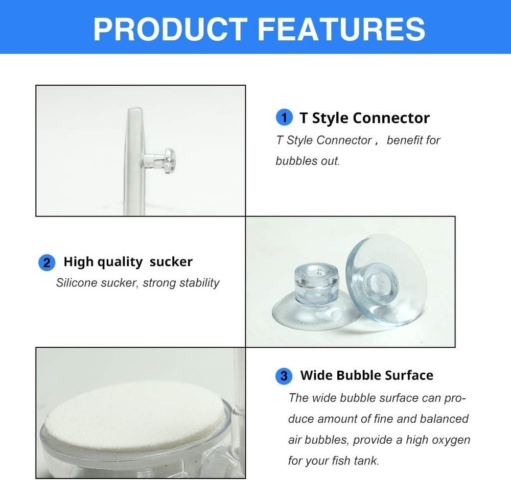 Compact 1.4 Inch Air Stone Kit - Perfect Nano Bubble Diffuser for Small Tanks