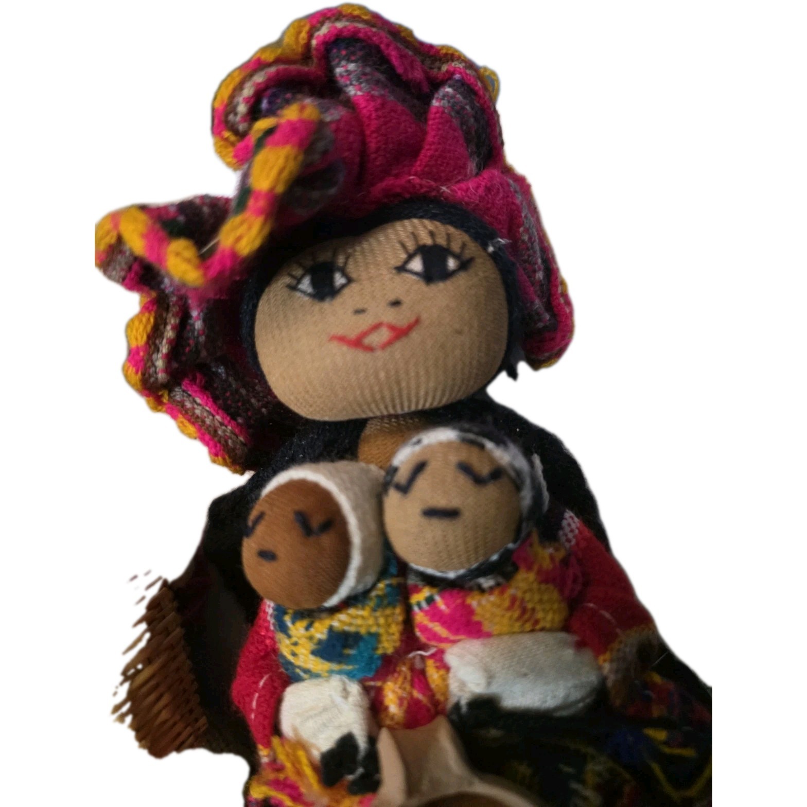 3 Handmade Peruvian Folk Art Dolls Traditional Andean Textile Clothing Vintage