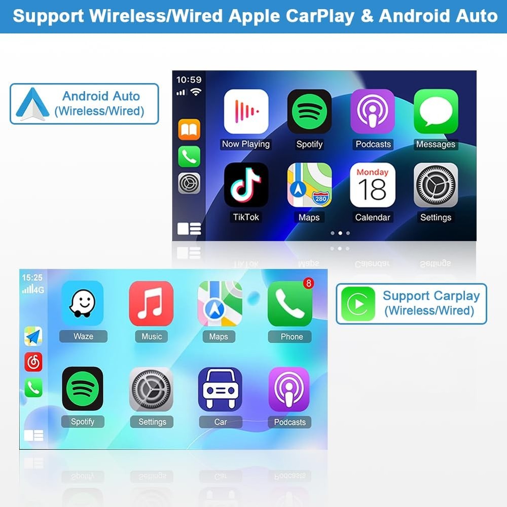 7 Android Car Stereo Wireless Carplay for Highlander 2000-2007 Touch Screen