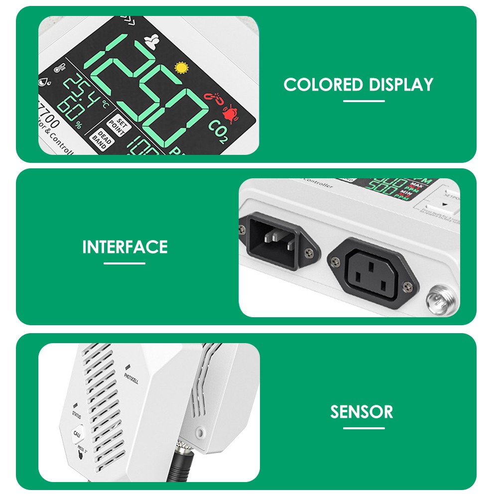 CO2 Monitor & Controller CO2 Concentration Tester Controller 0~9999ppm KHFA