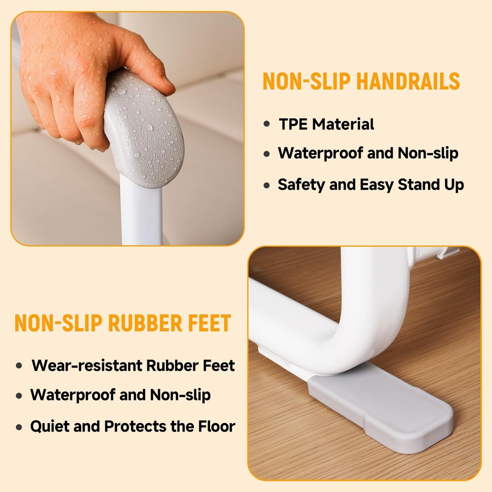 Couch Stand Assist with Handrails Width and Height Adjustable Aid for Elderly