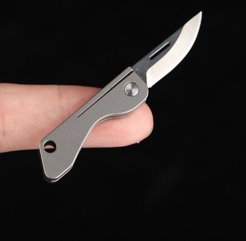 Mini Pocket Knife Folding Keychain Titanium Mini Keychain Knife Folding Portabl