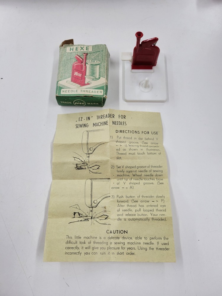 Vintage Hexe Needle Threader with Original Box West Germany