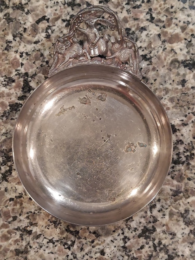 Vintage Napier Bunnies Rabbits Silverplate Porringer Childs Dish Silver Plated