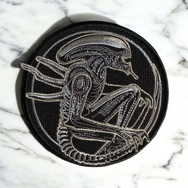 Alien Xenomorph Embroidery Patch 4.00" X 3.97"