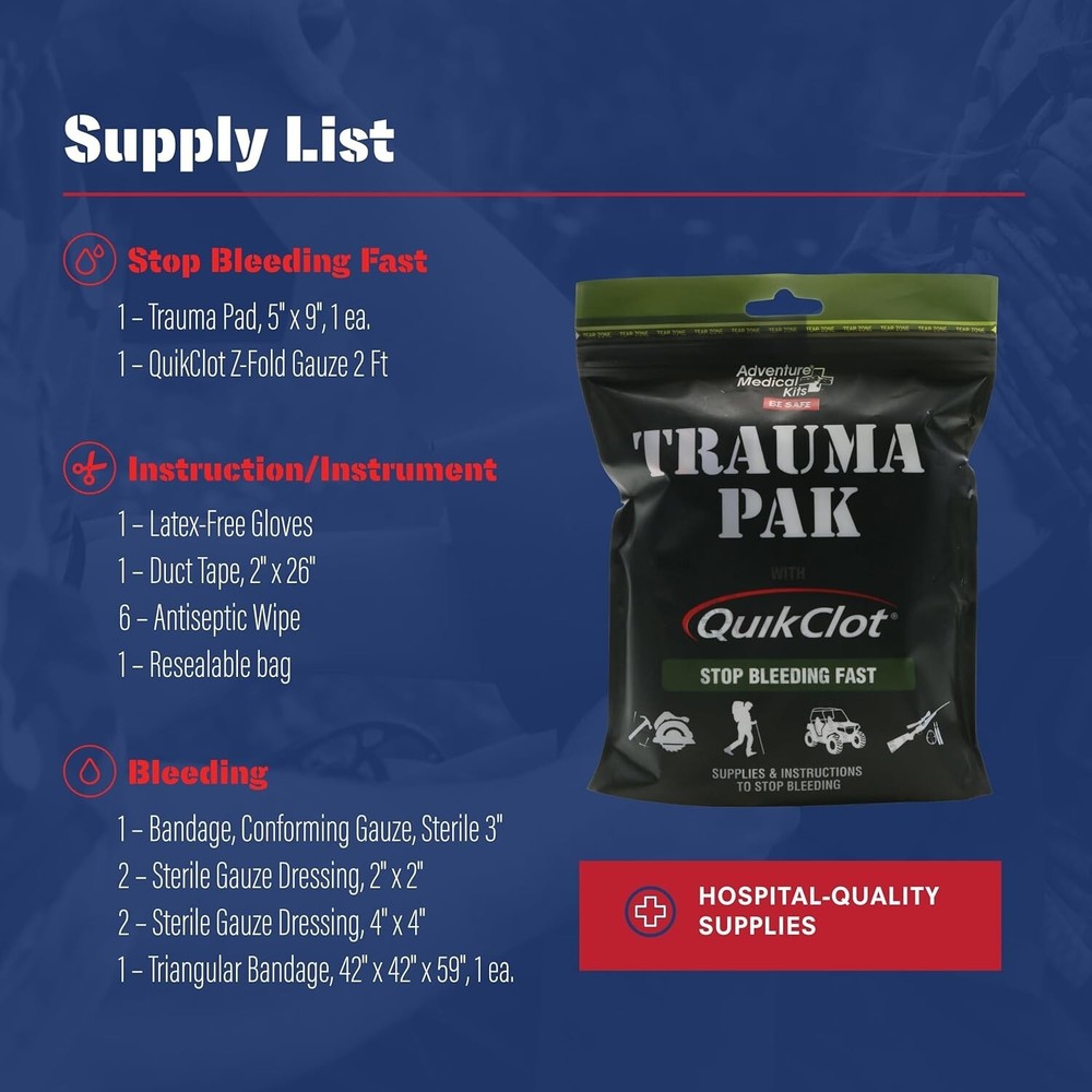 Comprehensive Trauma Aid Kit in Waterproof Packaging - Quick First Response Gear