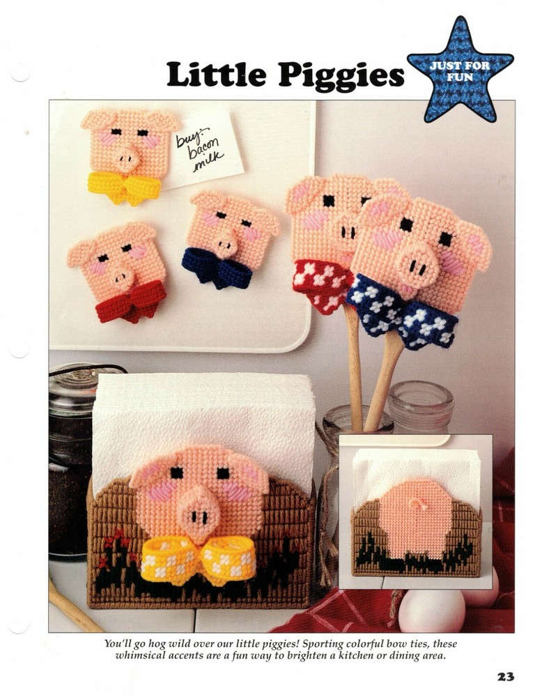 Little Piggies Fun Plastic Canvas Pattern Project By Leisure Arts