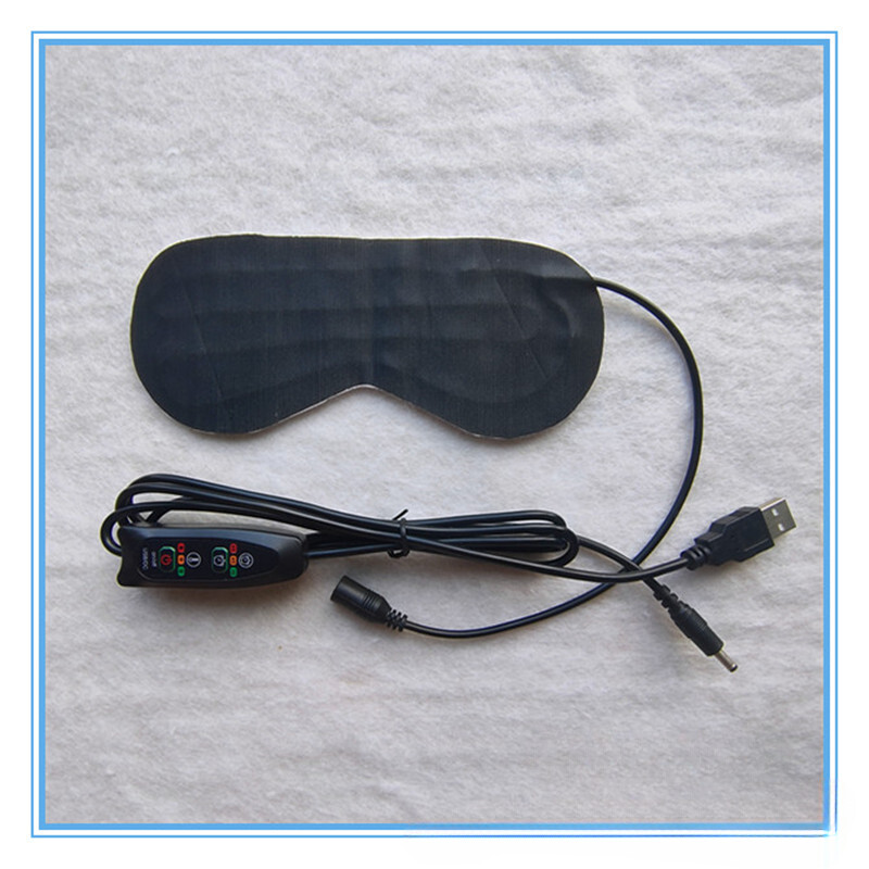 USB Heated Eye Mask 5V Adjustable 3-Temperature Settings Thermal Therapy for Eye
