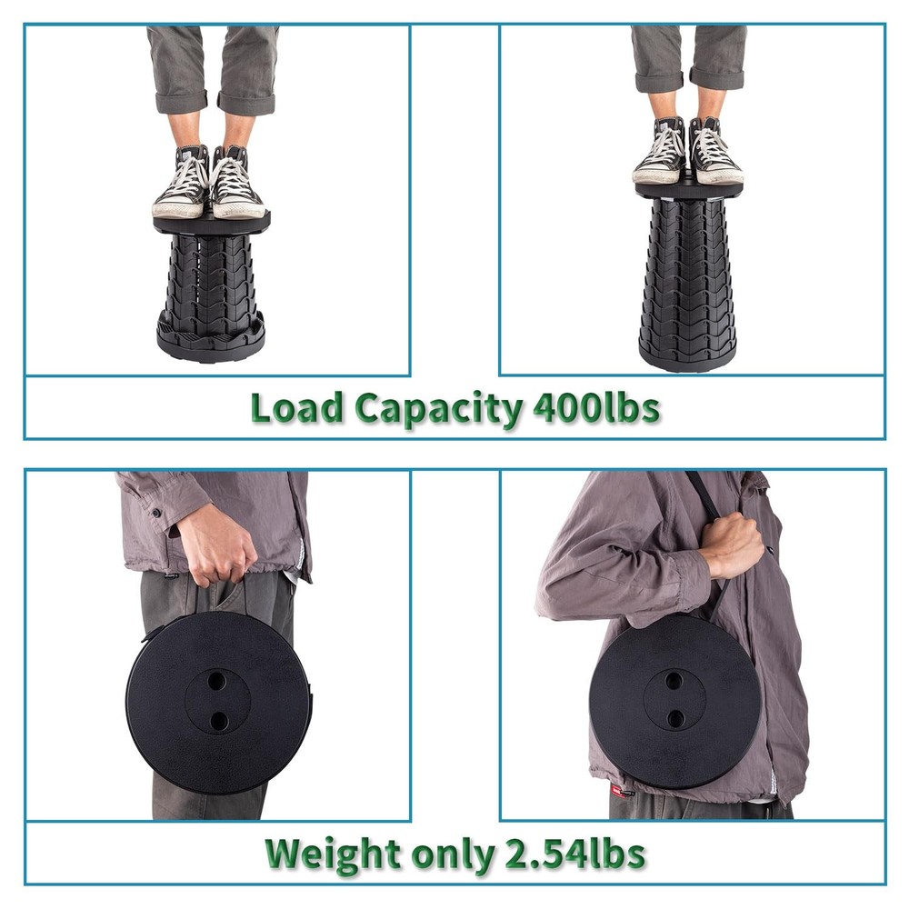 2-Pack Collapsible Stool, Lightweight Yet More Sturdy with Load Capacity 400l...