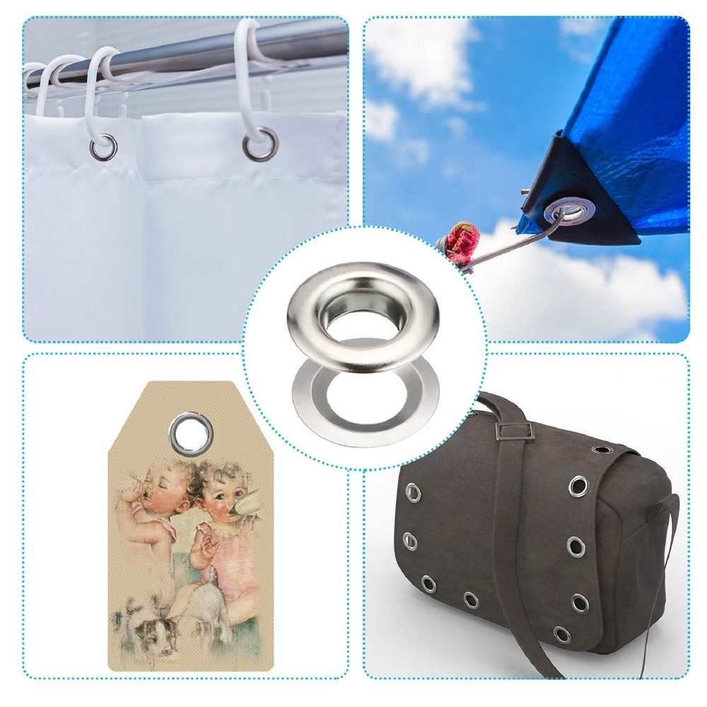 100 Sets Grommet Eyelets Kit With Setting Tool Storage Box For Fabric Tarps