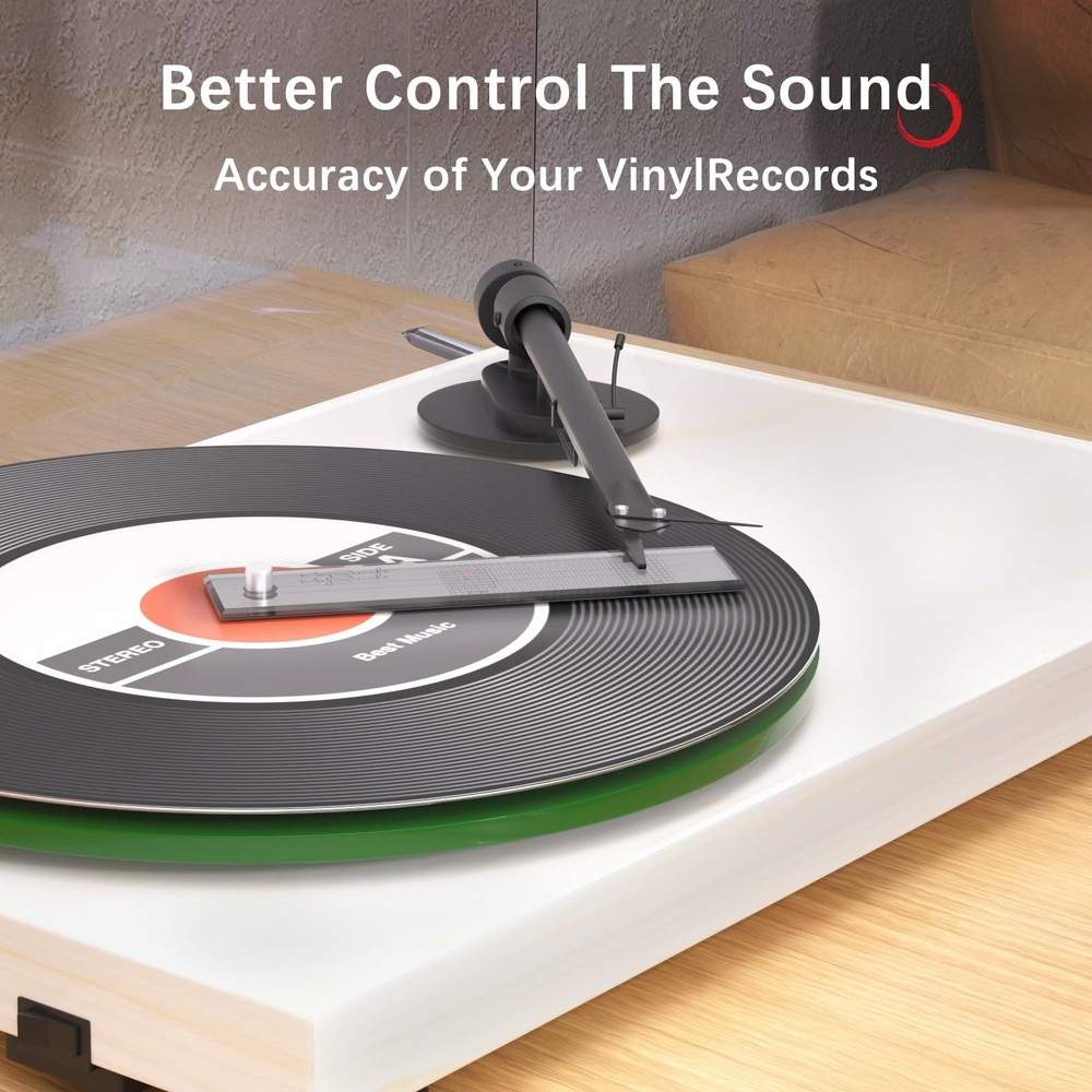 Turntable Phonograph LP Phono Cartridge Stylus Alignment Protractor Adjustmen...