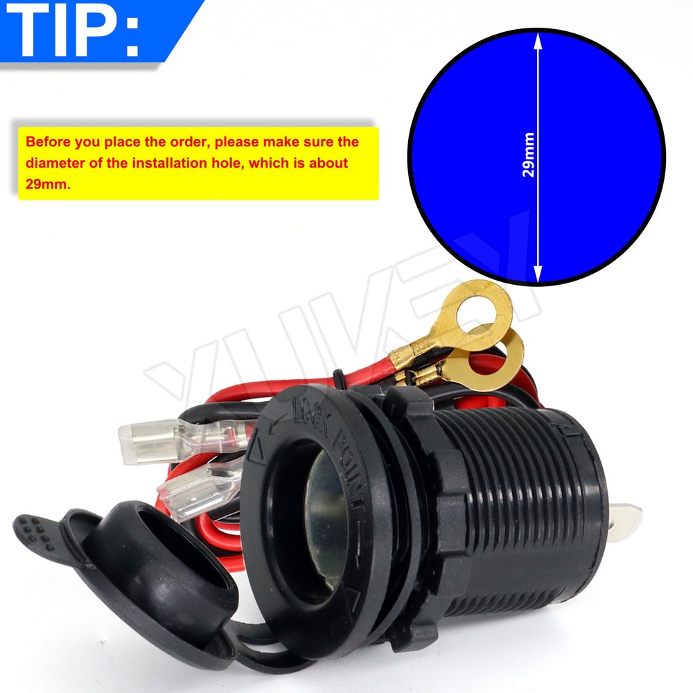 2pack Car Cigarette Lighter Socket Motor Boat Splitter Power Adapter Plug 12V