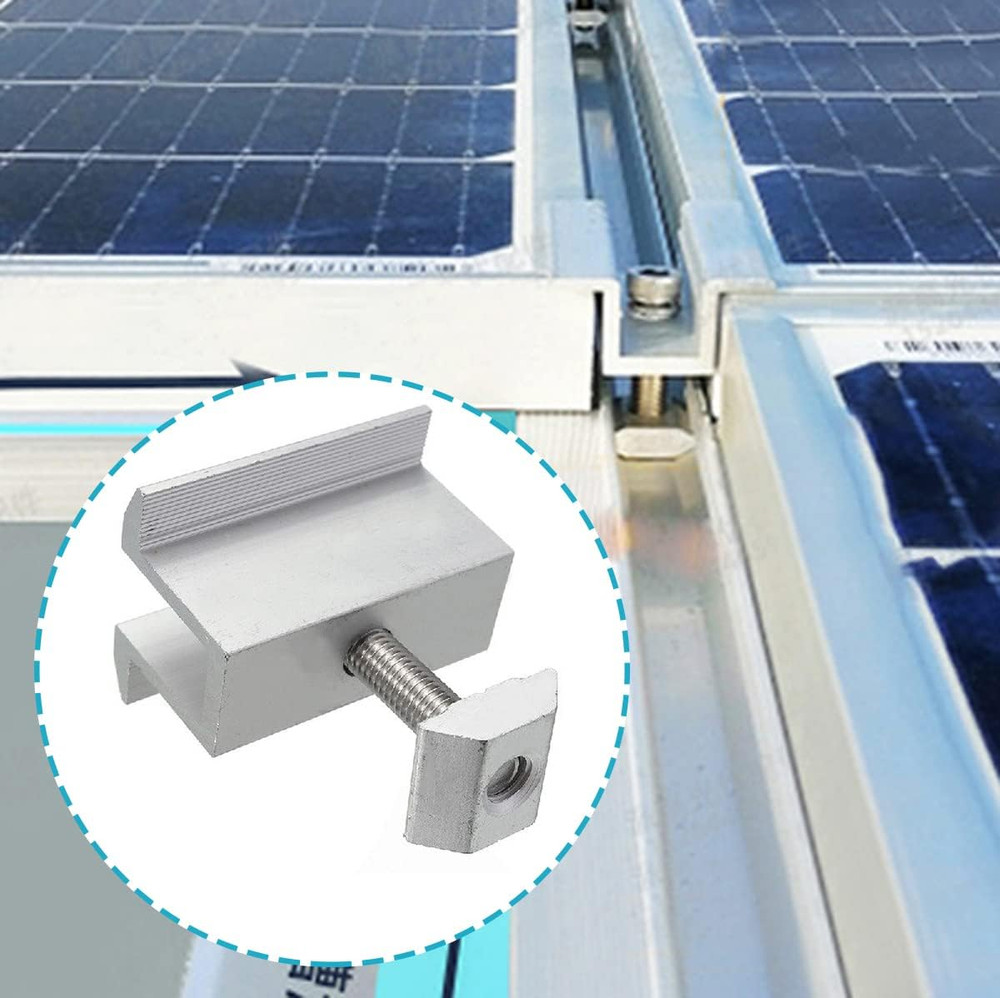 20-Pack Solar Panel Mid Clamps – Aluminum Mounting Brackets