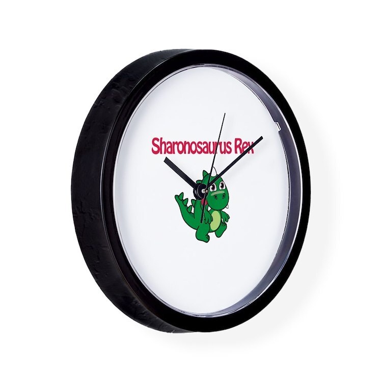 CafePress Sharonosaurus Rex 10" Wall Clock (226508745)