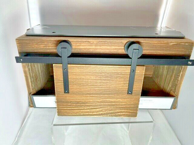 Threshold Entryway Barn Door Hook Rail With Cabinet Brown