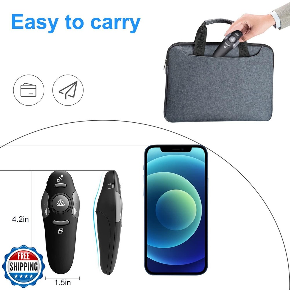 Wireless Presentation Clicker for PowerPoint Presentations, USB D