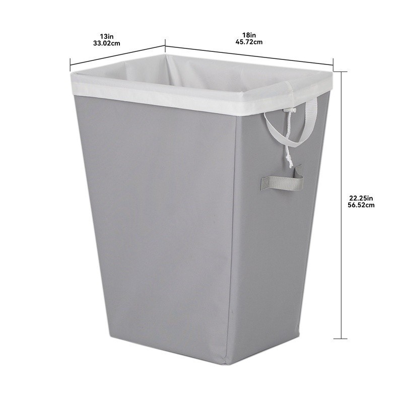 Rectangular Polyester Laundry Hamper W/ Removable Liner & Handles Easy Transport