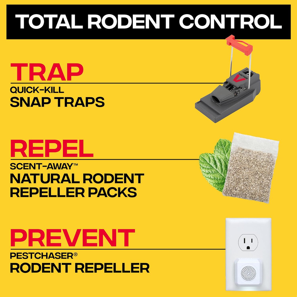 M123SSR Quick-Kill Easy Set Mouse Trap, 6 Reusable Mouse Traps