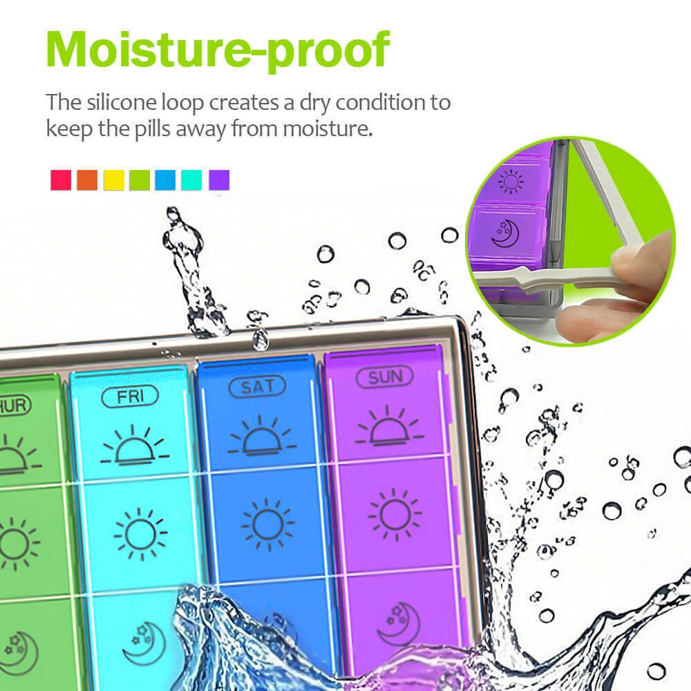 Monthly Pill Organizer Pill Case Pill Box One Week 3 Times a Day Moisture-Proof