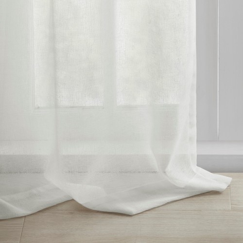 AS (Only 1 Pc Panel) Floral Embellished Cuff Tab Top Solid Curtain Panel 50x63"