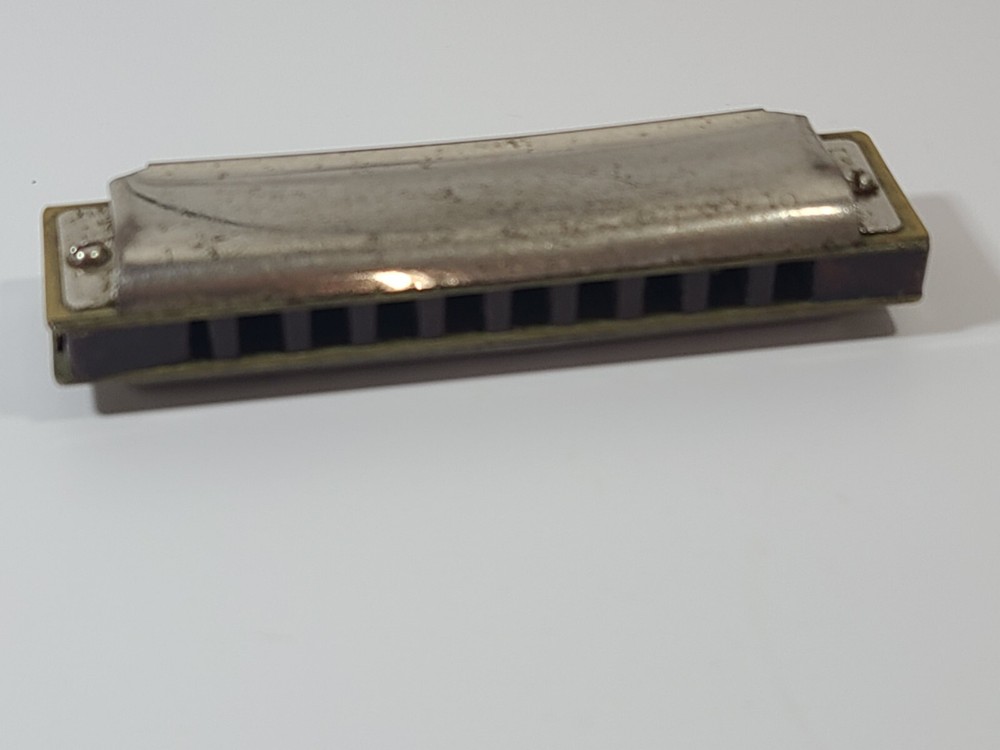 M Hohner Professional Harmonica Silver Bronze Solid Rectangular USA Made Vintage