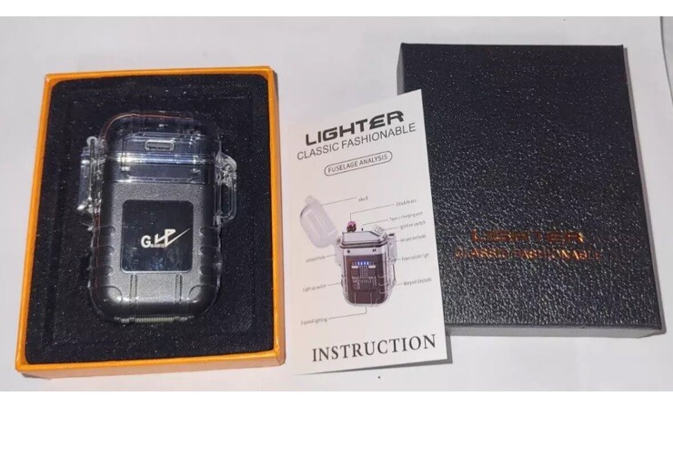 Rechargeable Windproof Transparent Waterproof Plasma Arc Electric Lighter Light