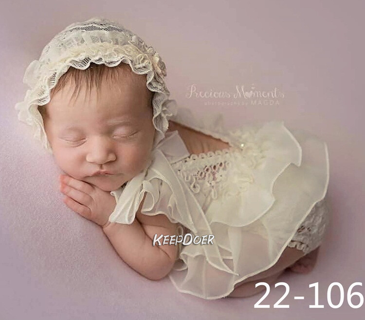 Newborn Studio Photo Shoot Photography Prop Baby Girl Lace Dress Pillow Hat Set