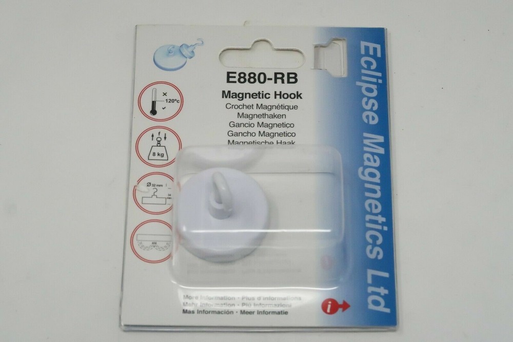 3 pcs ECLIPSE Magnets E880-RB White Ferrite Shallow Pot with magnetic hooks