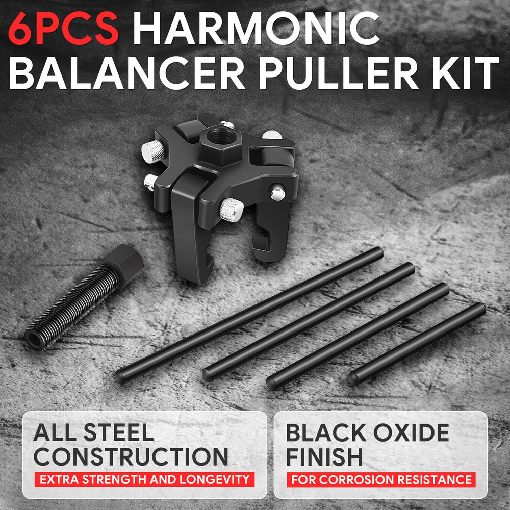 For Chrysler GM MIT OLD 6Pcs Harmonic Balancer Pulley Puller Set w/ Blue Case