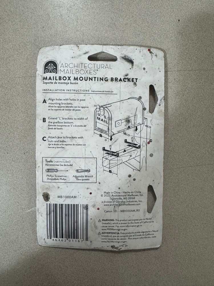 Architectural Mailboxes Mailbox Mounting Bracket MB1000AM