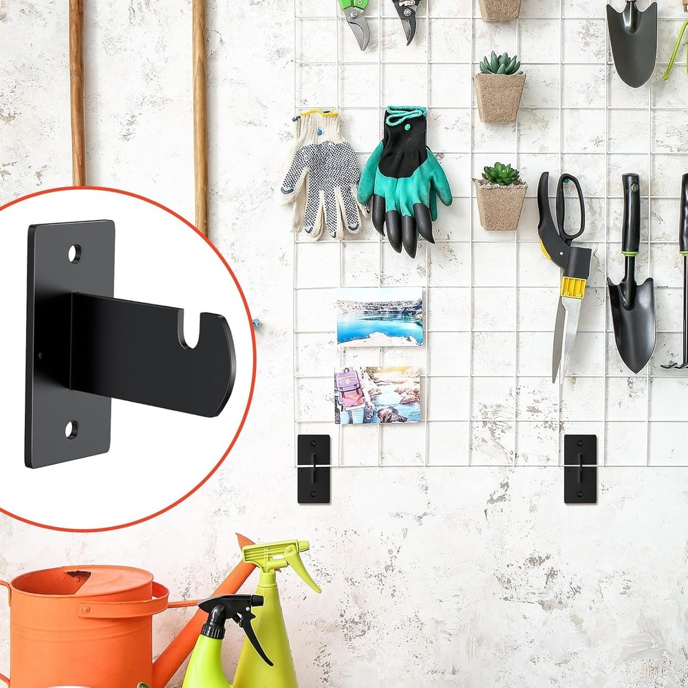8 Pcs Gridwall Mount Brackets with Screws, for Grid Black