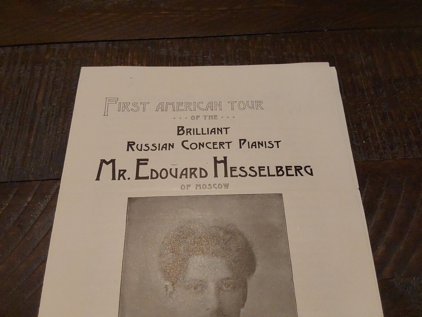 Russian Pianist Composer EDOUARD HESSELBERG 1890s First American Tour Program