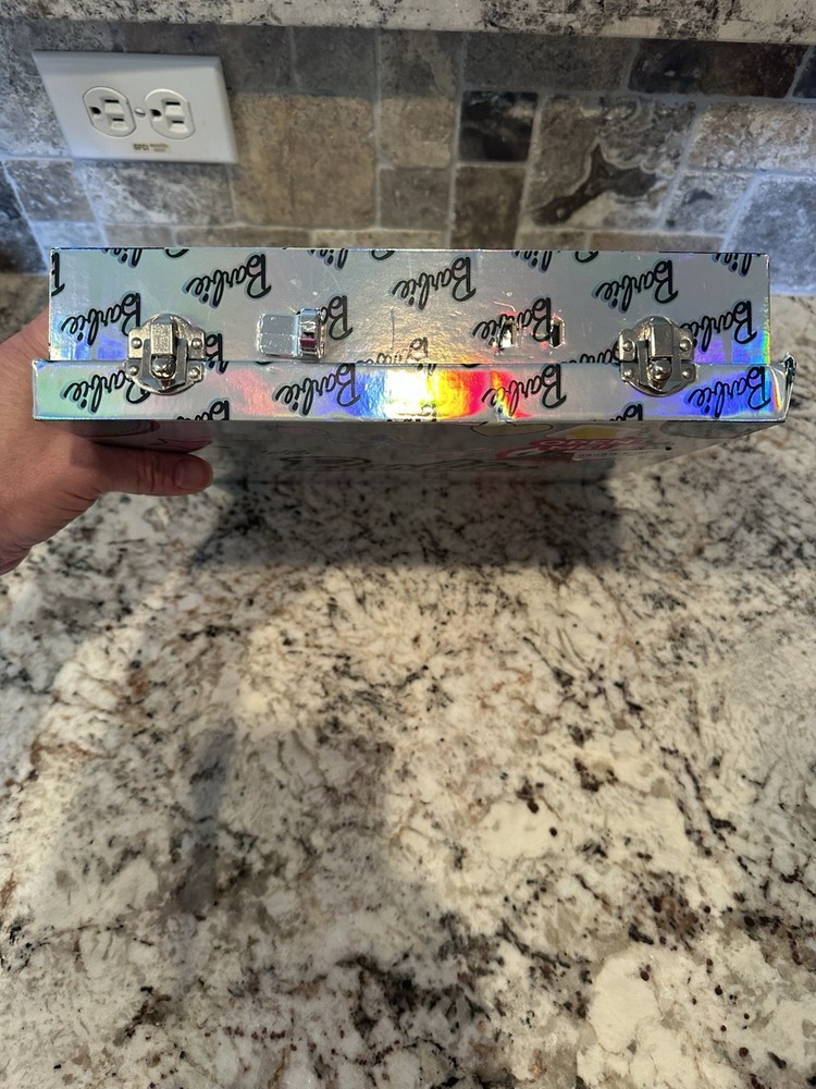 NIB Barbie Train Case Iridescent Large Makeup Set-