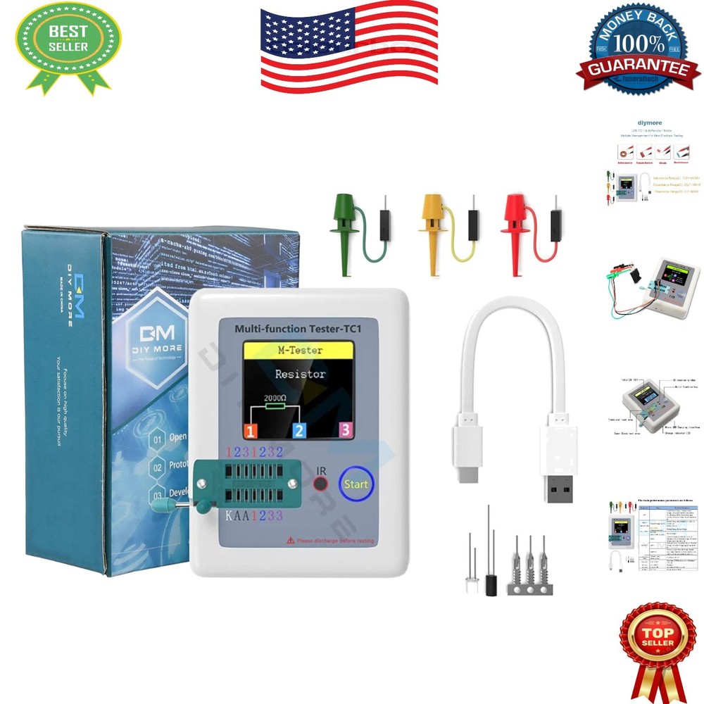 Compact Transistor and Capacitor Tester with IR Decoder & Auto Shut-down Feature