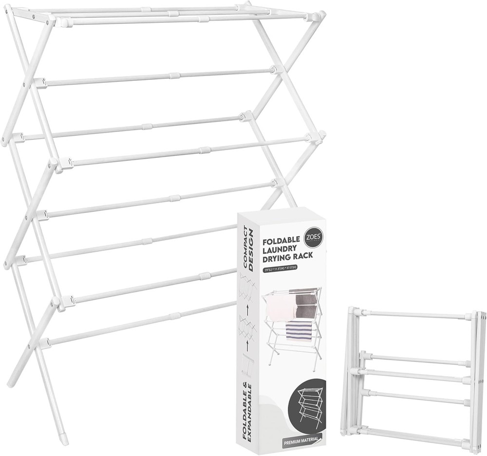 Collapsible Laundry Drying Rack - 50 lb Capacity, Easy Assembly & Compact Design
