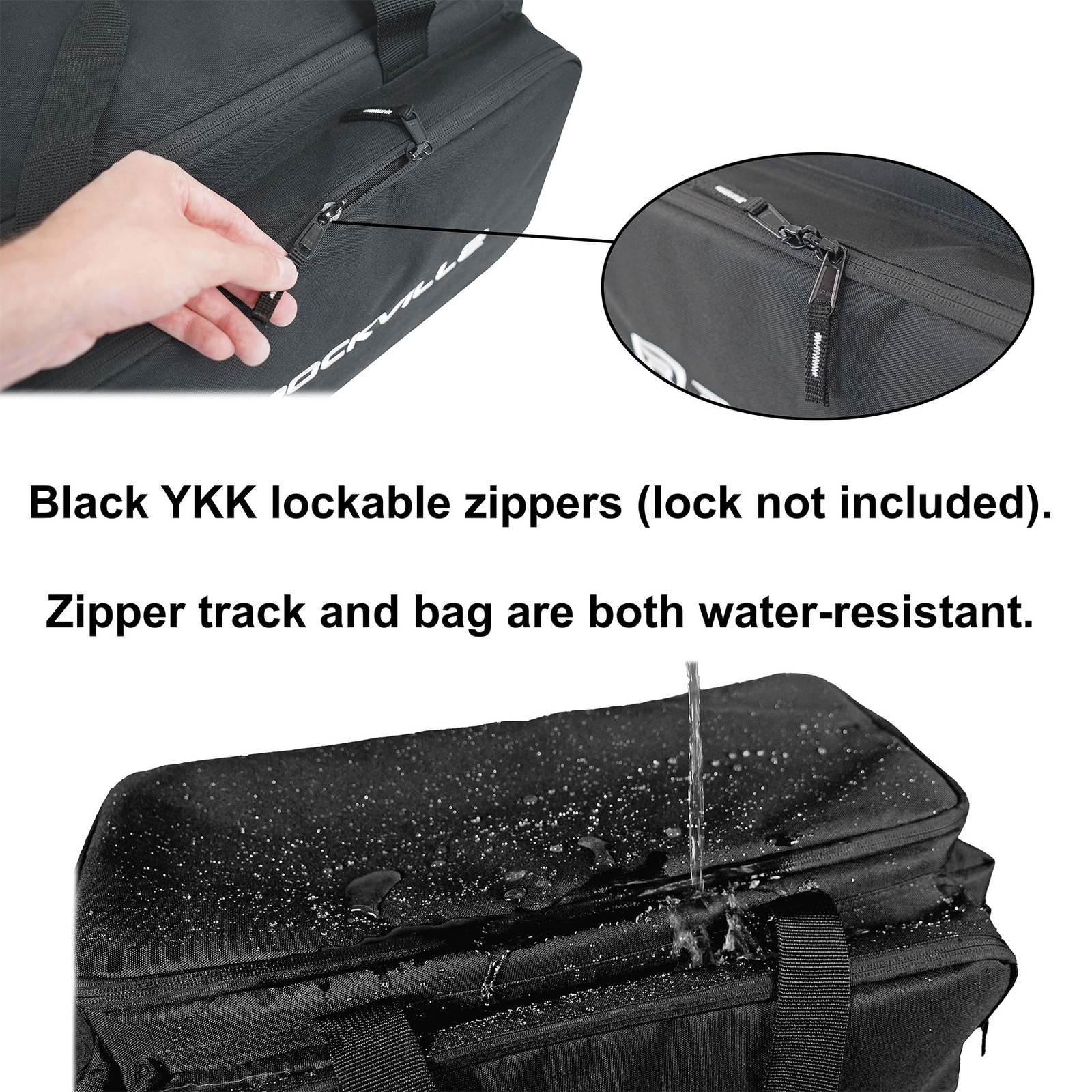 Rockville UT-BAG10 Padded DJ Cable/Utility Bag w/removable Dividers+YKK Zippers