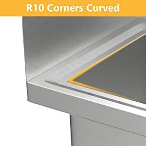 Commercial Sink Hand Washing Basin Stainless Steel Hand Sink w/ Hot&Cold Faucet