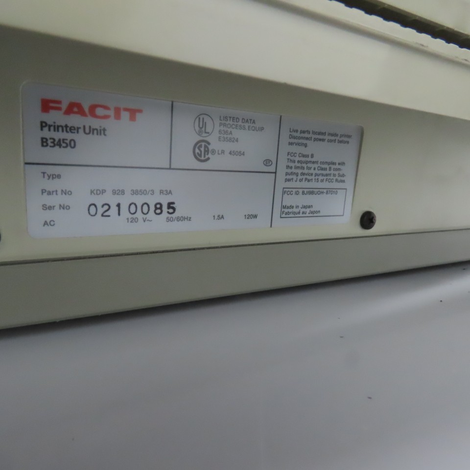 Facit B3450 Dot Matrix Printer Unit 120V 120W