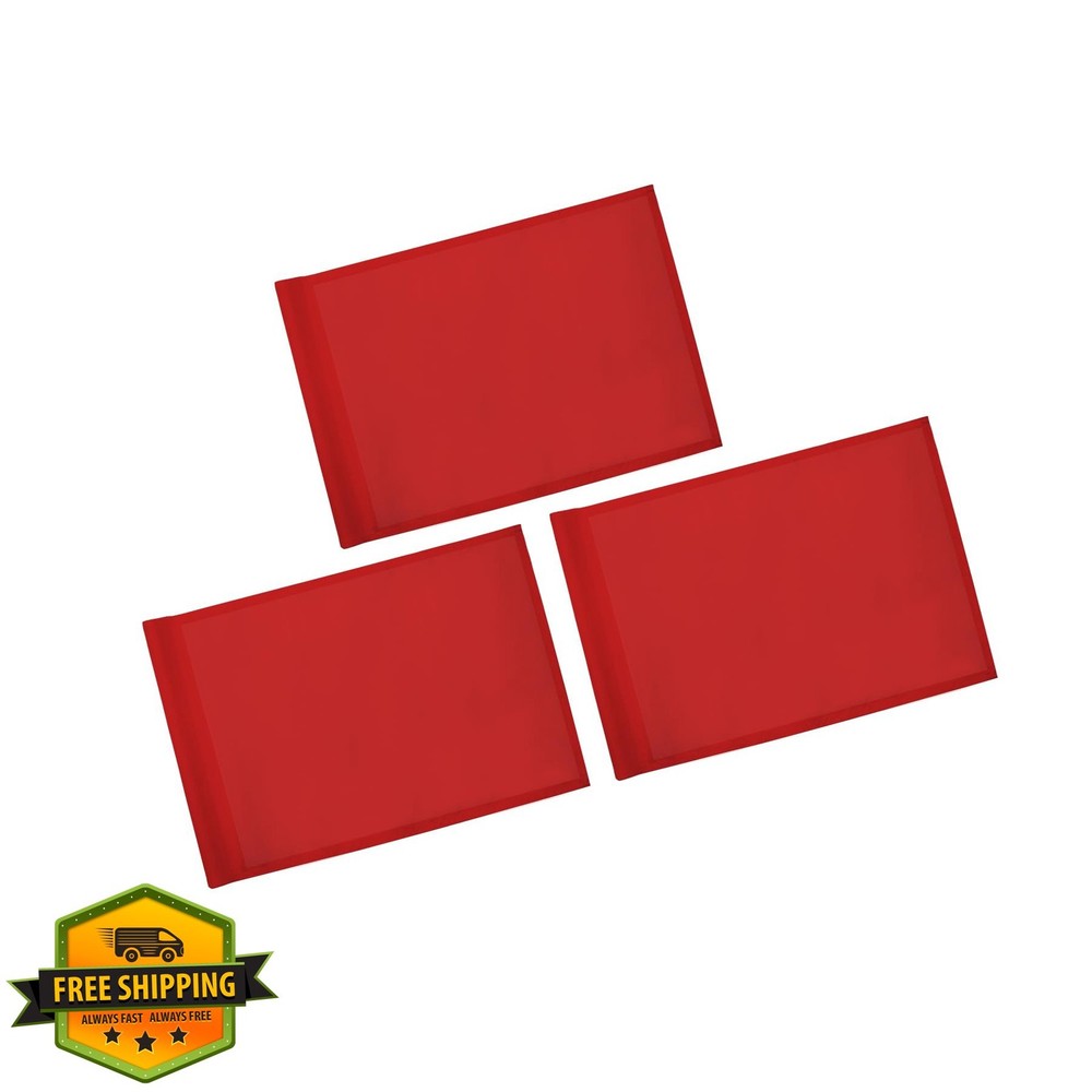 KINGTOP Golf Flags 20x14 Inch Plain Red 3-Pack