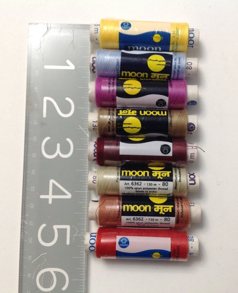 Coats Polyester Sewing Thread Box of 100 Unique Colored Tubes Poly Spun