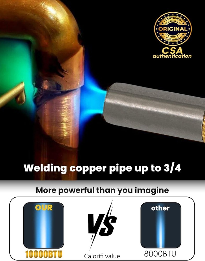 Versatile GJ-8000Pro Propane Torch Head Kit - Fast Ignition, Adjustable Flame