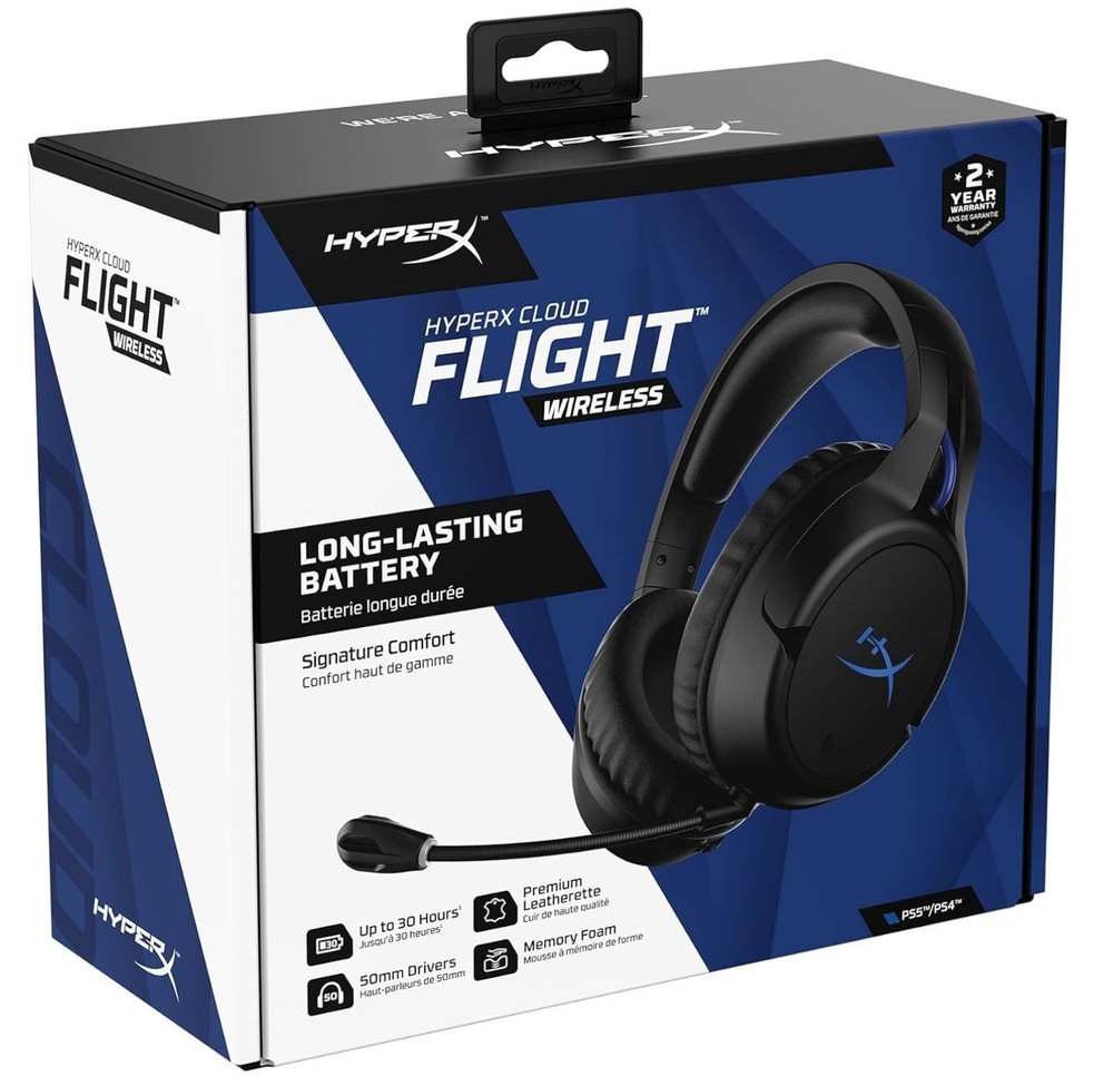 HyperX Cloud Flight Noise Cancelling Wireless Gaming Headset PC/PS4/PS5/Switch