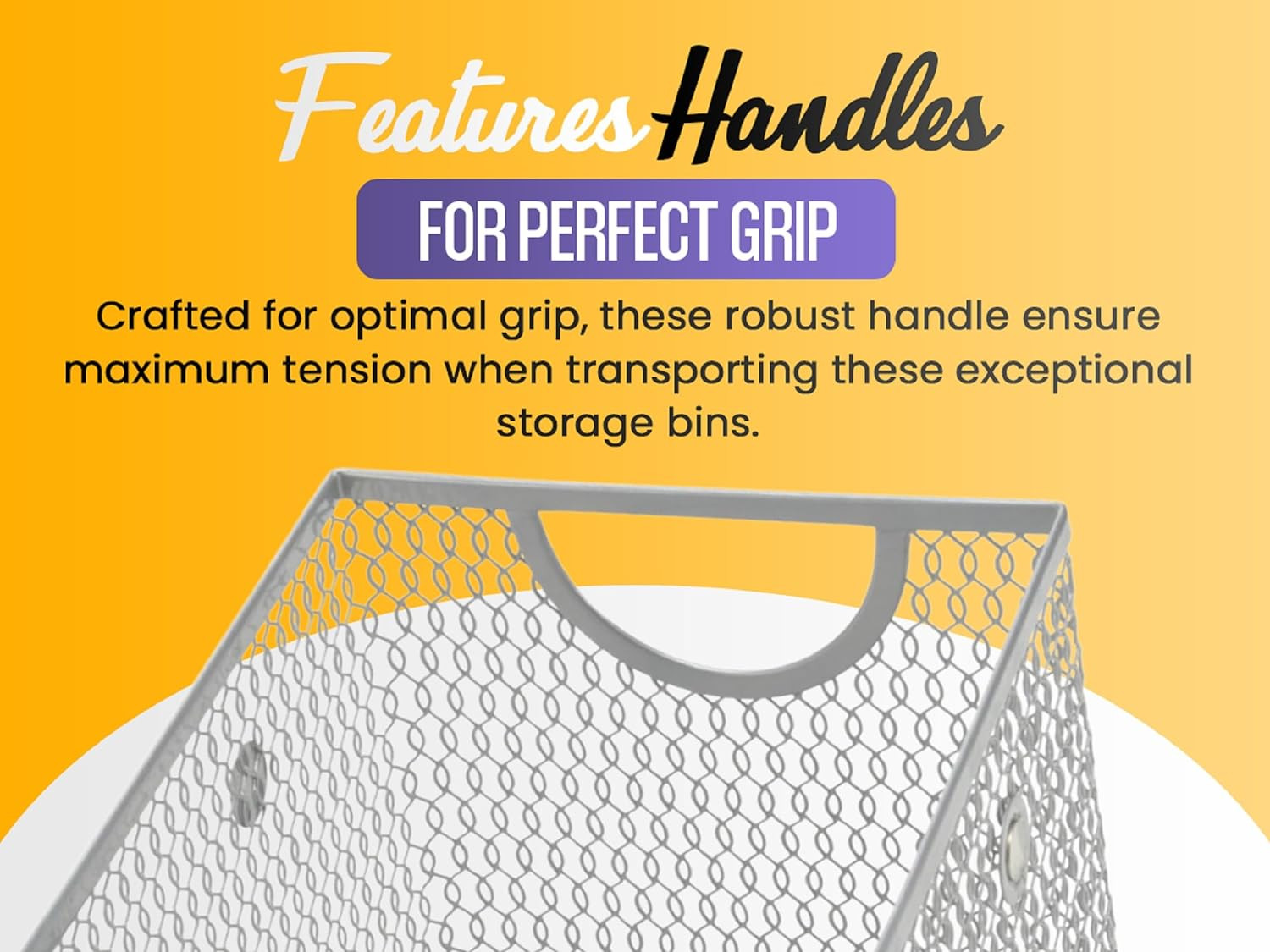 Silver Large Metal Wire Mesh Stacking Bin for Kitchen & Pantry Storage