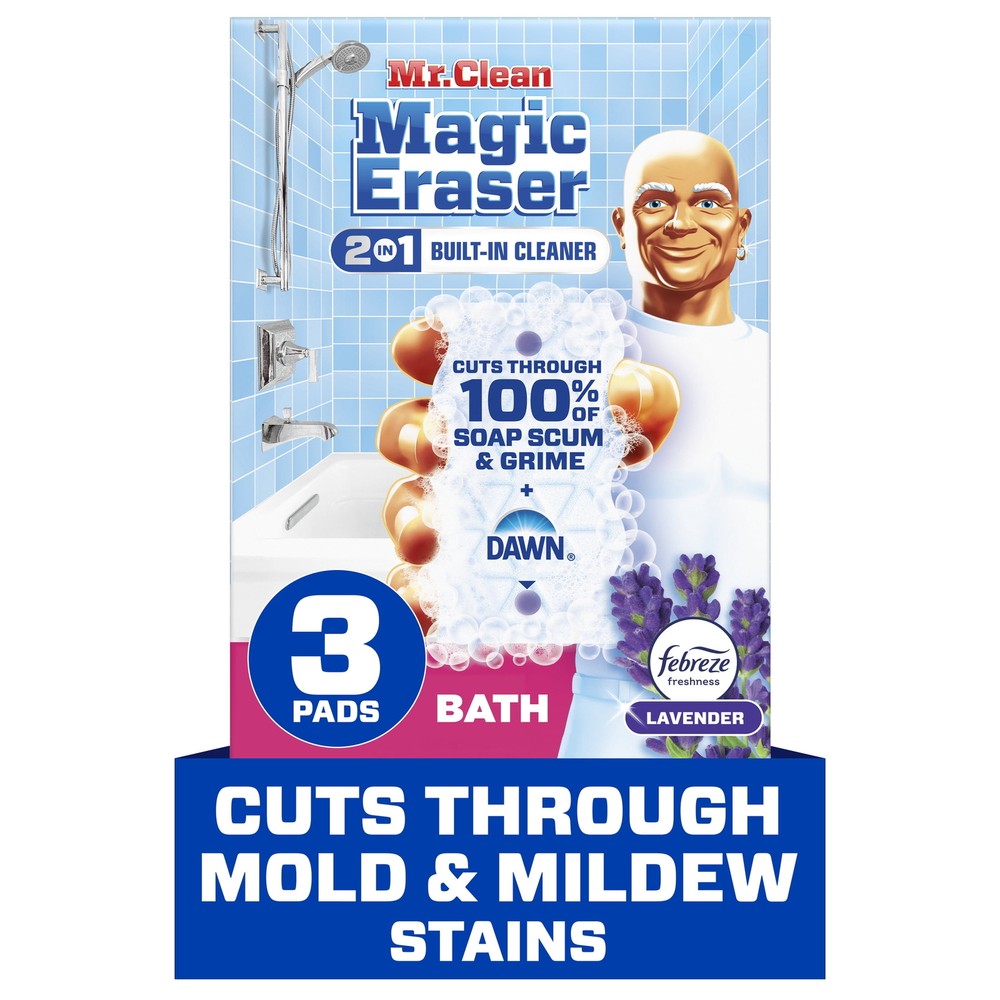 Ultra Bath Magic Eraser, Multi Purpose Cleaner for Bathroom, 3 Count